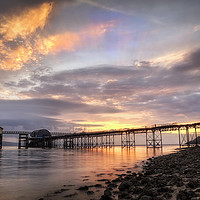 Buy canvas prints of Dawn sky at Mumbles pier by Leighton Collins