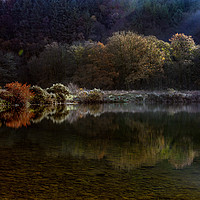Buy canvas prints of Autumn at Glynneath lakes by Leighton Collins