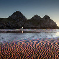 Buy canvas prints of Three Cliffs Bay Gower peninsula by Leighton Collins