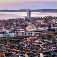 Buy canvas prints of Morning at Swansea city by Leighton Collins