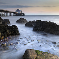 Buy canvas prints of Mumbles pier at daybreak by Leighton Collins