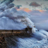 Buy canvas prints of Hurricane Ophelia hits Porthcawl by Leighton Collins