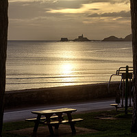 Buy canvas prints of A bench with a view by Leighton Collins