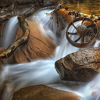Buy canvas prints of Coal Mining Wagon Wheel by Leighton Collins