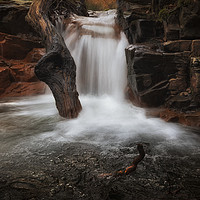 Buy canvas prints of Melincourt Brook cascade by Leighton Collins