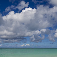 Buy canvas prints of Cumulus clouds in the Caribbean by Leighton Collins
