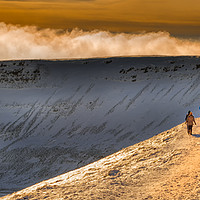 Buy canvas prints of Winter walkers on Penyfan by Leighton Collins