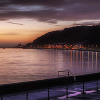 Buy canvas prints of Dawn at Mumbles promenade by Leighton Collins