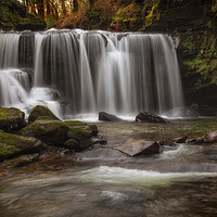 Buy canvas prints of Waterfall in Pontardawe, Swansea by Leighton Collins