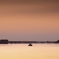 Buy canvas prints of Mumbles pier daybreak by Leighton Collins
