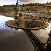Buy canvas prints of The overflow at Pontsticill reservoir by Leighton Collins