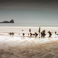 Buy canvas prints of The Helvetia at Rhossili Bay, South Wales UK by Leighton Collins