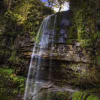Buy canvas prints of Henrhyd Falls at Coelbren, South Wales UK by Leighton Collins