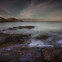 Buy canvas prints of Evening at Bracelet Bay by Leighton Collins
