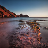 Buy canvas prints of Three Cliffs Bay Gower by Leighton Collins
