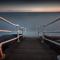 Buy canvas prints of A handrail at Aberavon beach by Leighton Collins