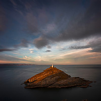 Buy canvas prints of Sunlight on Mumbles Lighthouse by Leighton Collins