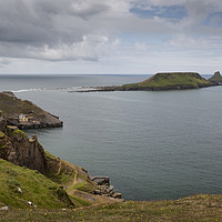 Buy canvas prints of Worms Head on the Gower peninsula by Leighton Collins