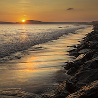 Buy canvas prints of Sunset at Aberavon beach by Leighton Collins