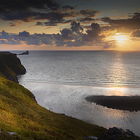 Buy canvas prints of Sunset at Worms Head by Leighton Collins