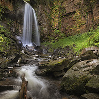 Buy canvas prints of Waterfall and rocks at Melincourt by Leighton Collins