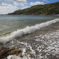 Buy canvas prints of Crashing waves at Pwll Du Bay by Leighton Collins