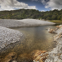 Buy canvas prints of The river at Pwll Du Bay by Leighton Collins