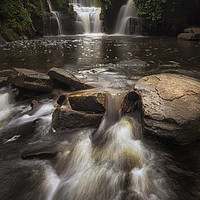 Buy canvas prints of Penllergare Woods waterfall by Leighton Collins