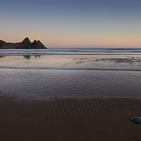 Buy canvas prints of Evening at Three Cliffs Bay on the Gower peninsula by Leighton Collins