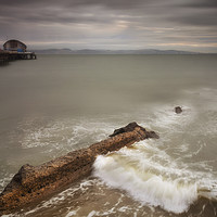 Buy canvas prints of The old wall at Mumbles beach by Leighton Collins