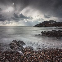 Buy canvas prints of Storm clouds over Bracelet Bay by Leighton Collins