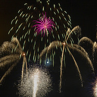 Buy canvas prints of Firework display at Swansea by Leighton Collins