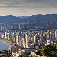 Buy canvas prints of Benidorm panorama by Leighton Collins