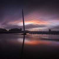 Buy canvas prints of Sunrise at Swansea Sail Bridge by Leighton Collins