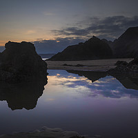 Buy canvas prints of Rockpool reflections at sunset by Leighton Collins