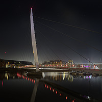 Buy canvas prints of Late evening at Swansea Sail Bridge by Leighton Collins