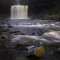 Buy canvas prints of Sgwd yr Eira in full flow by Leighton Collins