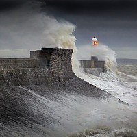 Buy canvas prints of Storm Ciara reaches the Welsh coast by Leighton Collins