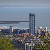 Buy canvas prints of Meridian tower Swansea by Leighton Collins