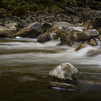 Buy canvas prints of Stones in the Afon Twrch by Leighton Collins