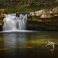 Buy canvas prints of River Tawe waterfall by Leighton Collins