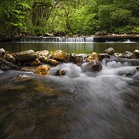 Buy canvas prints of The Afon Twrch river at Cwmllynfell by Leighton Collins