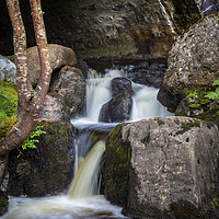 Buy canvas prints of The Afon Clydach river in the Black Mountain by Leighton Collins
