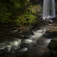 Buy canvas prints of Melincourt waterfall in Resolven, South Wales by Leighton Collins