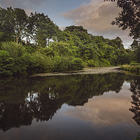 Buy canvas prints of Craig y Nos Country park lake by Leighton Collins