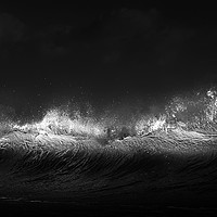 Buy canvas prints of Breaking wave in monochrome by Leighton Collins