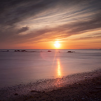 Buy canvas prints of Sker Beach sunset by Leighton Collins