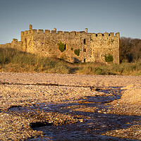 Buy canvas prints of Manorbier castle in West Wales by Leighton Collins