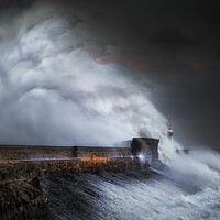 Buy canvas prints of Hurricane Ophelia at Porthcawl  by Leighton Collins