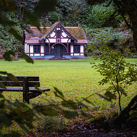 Buy canvas prints of Craig-y-Nos Country park pavilion by Leighton Collins